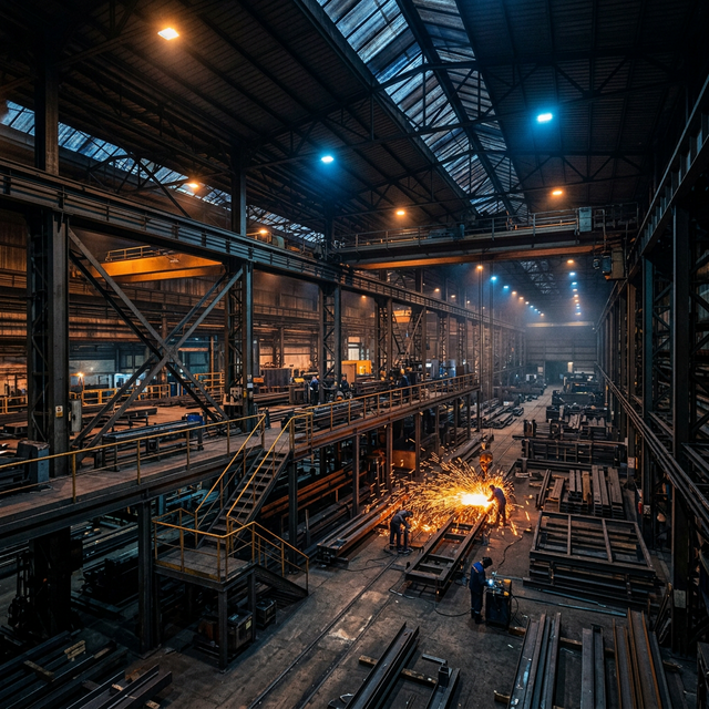 Industrial Steel Structure and Mezzanine Floor Installation in UAE